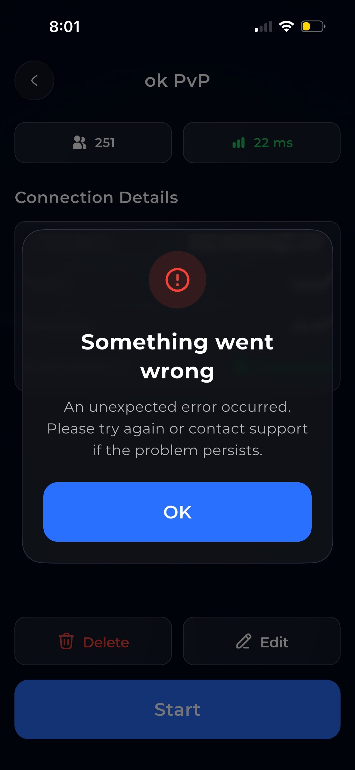 Something went wrong error in BedrockConnect